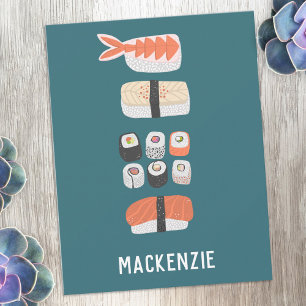 Personalisiertes japanisches Sushi Mitteilungskarte
