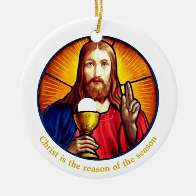 Personalisiertes Jesus-Image Keramik Ornament (Vorne)