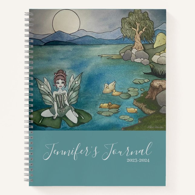personalisiertes Journal "Verzauberter Lily Pond" Notizbuch (Vorderseite)