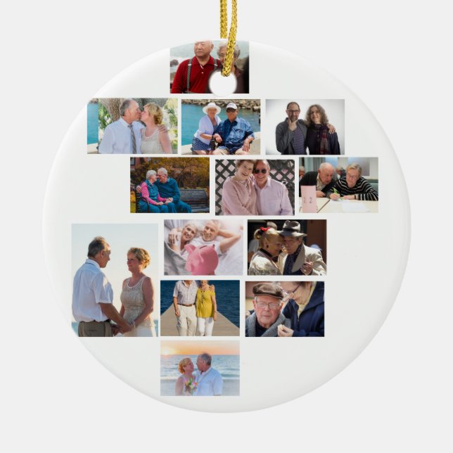 Personalisiertes Jubiläum 13 FotoCollage Keramik Ornament (Vorne)