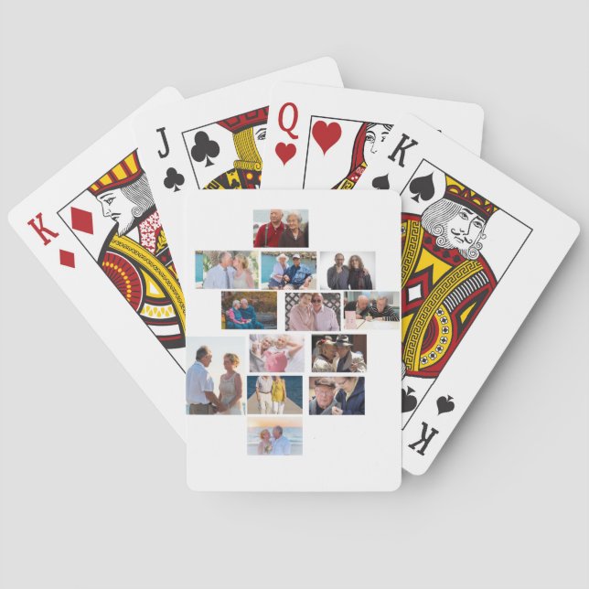 Personalisiertes Jubiläum 13 FotoCollage Spielkarten (Rückseite)