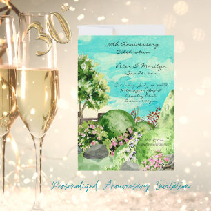 Personalisiertes Jubiläum der Aquarellgarten Einladung