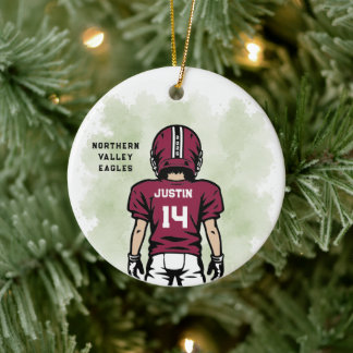 Personalisiertes Jugendfußball-Ornament Keramik Ornament