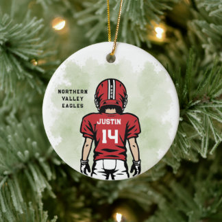 Personalisiertes Jugendfußball-Ornament Keramik Ornament