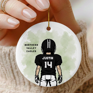 Personalisiertes Jugendfußball-Ornament Keramik Ornament