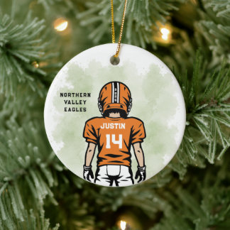 Personalisiertes Jugendfußball-Ornament Keramik Ornament