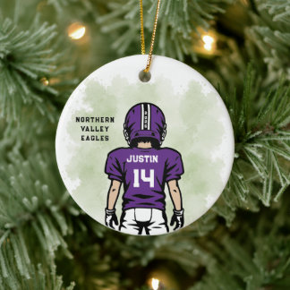 Personalisiertes Jugendfußball-Ornament Keramik Ornament