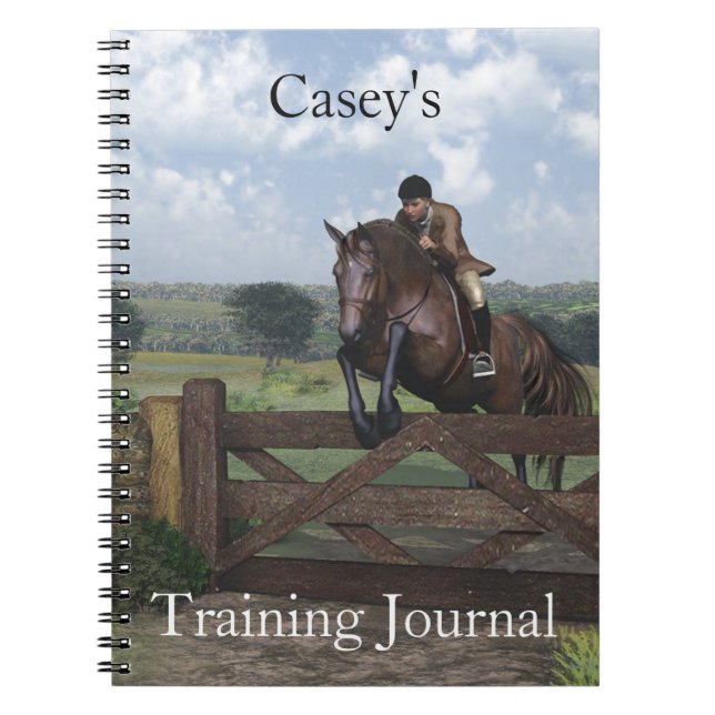 Personalisiertes Jumping Horse Notebook Notizblock (Vorderseite)