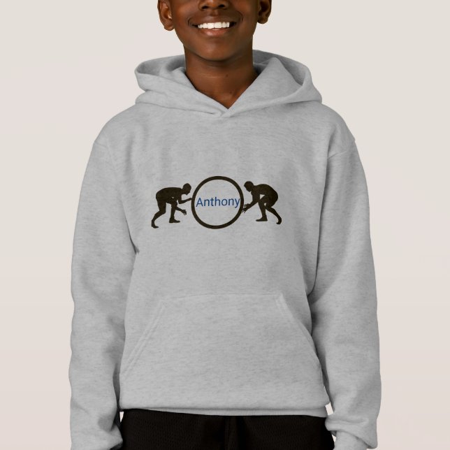Personalisiertes Jungen-Wrestling-Sweatshirt Hoodie (Vorderseite)