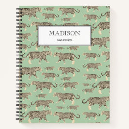 Personalisiertes Jungle Jaguar Tiermuster Notizbuch