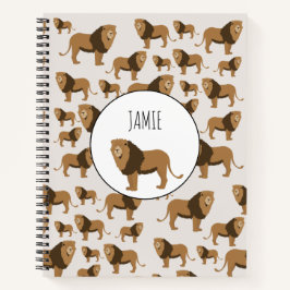 Personalisiertes Jungle Lion Tiermuster Notizbuch