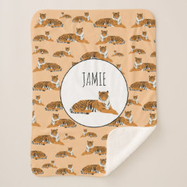 Personalisiertes Jungle Tiger Tiermuster Sherpadecke