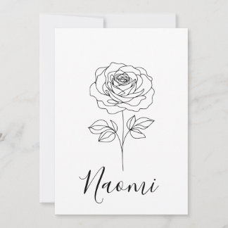 Personalisiertes Juni-Rosen-Geburtsblumengeschenk Einladung