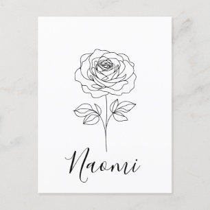 Personalisiertes Juni-Rosen-Geburtsblumengeschenk Postkarte