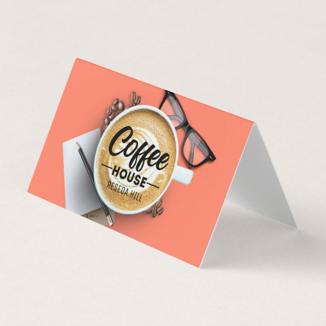 Personalisiertes Kaffeehaus Visitenkarten (Vorderseite)