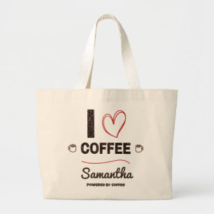 Personalisiertes Kaffeeliebhaber-Namensdesign Jumbo Stoffbeutel