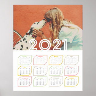 Personalisiertes Kalenderposter 2021 | Modernes Le Poster