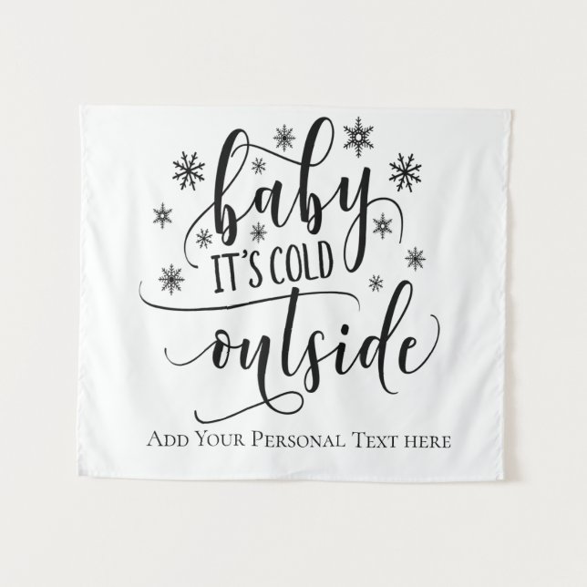 Personalisiertes kalligraphisches Baby mit kalter  Wandteppich (Vorderseite (Horizontal))