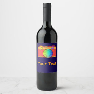 Personalisiertes Kameradesign Dk Blau Wein Etikett