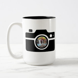 Personalisiertes Kamerafoto Zweifarbige Tasse