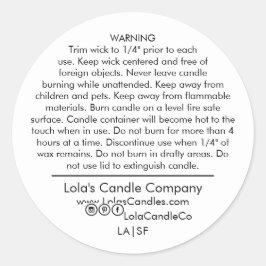 PERSONALISIERTES KANDWARNETIKETT RUNDER AUFKLEBER