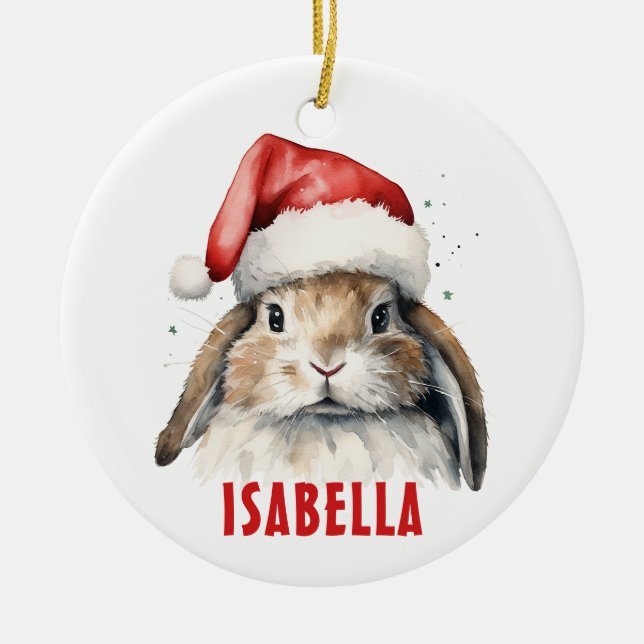 Personalisiertes Kaninchen Keramik Ornament (Vorne)