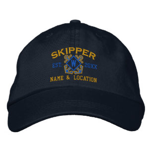 Personalisiertes Kapitäns-Monogramm und mehr Bestickte Kappe