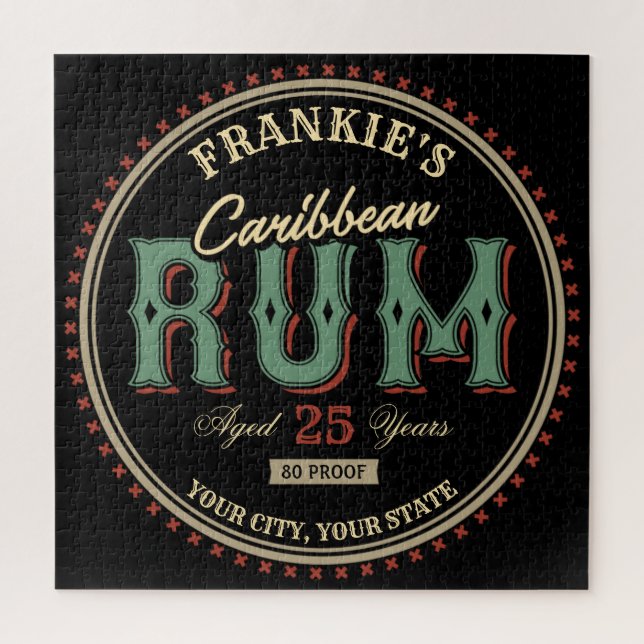 Personalisiertes karibisches Rum-Liquor-Flaschenet (Vertikal)