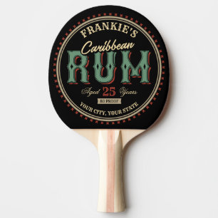 Personalisiertes karibisches Rum-Liquor-Flaschenet Tischtennis Schläger