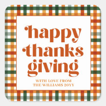 Personalisiertes Kariert Happy Thanksgiving-Gesche