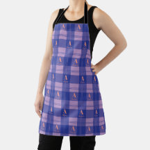 Personalisiertes Kariertes Lila Monogramm-Muster
