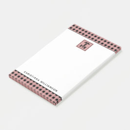 Personalisiertes Kariertes Muster RN Krankenversic Post-it Klebezettel