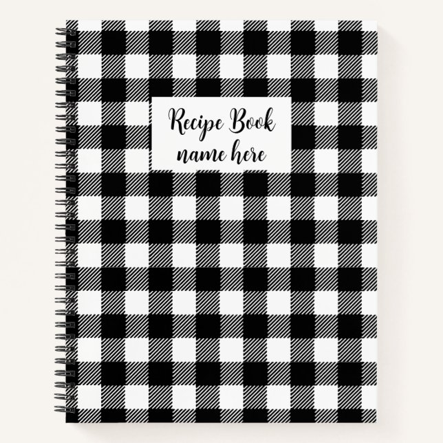 Personalisiertes Kariertes Rezept Notizbuch (Vorderseite)