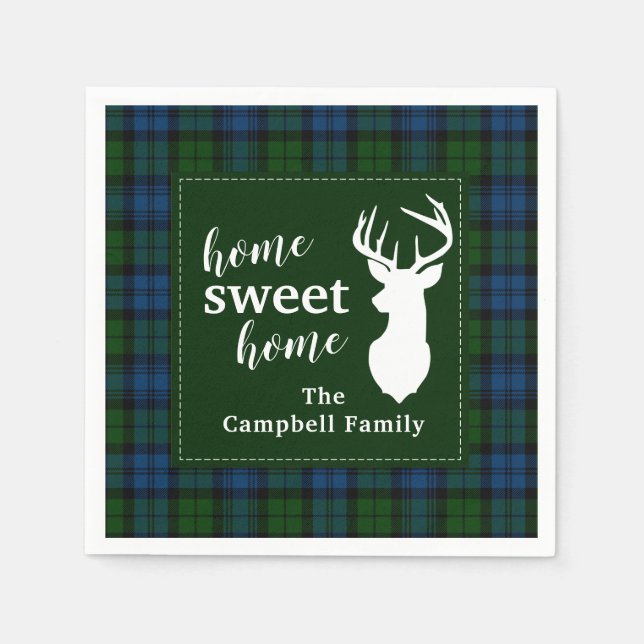 Personalisiertes Kariertes Tartan Clan Campbell Mi Serviette (Vorderseite)
