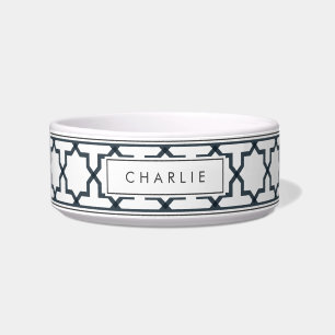 Personalisiertes Karkohlemuster Grau-White-Star-Mu Napf