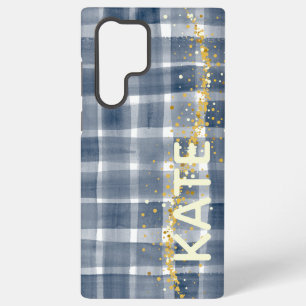 Personalisiertes Karo-Samsung-Galaxy-Case mit Name Samsung Galaxy Hülle