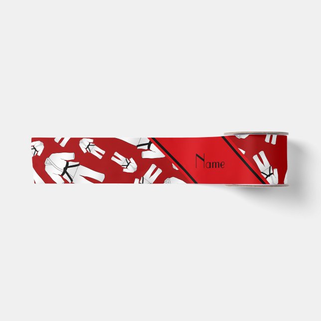 Personalisiertes Kartiermuster Satinband (Vorderseite)