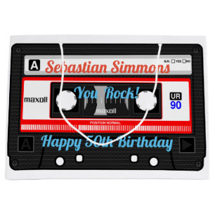 Personalisiertes Kassettenband oder Mischband, bel Große Geschenktüte