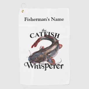 Personalisiertes Katfisch-Flüsterer-Licht-Anglerha Golfhandtuch