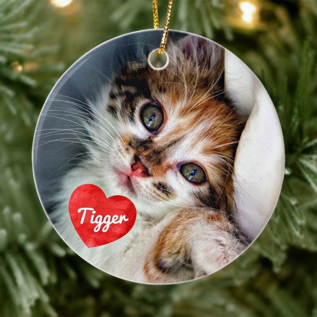 Personalisiertes Katzen Foto Keepake Keramik Ornament (Von Creator hochgeladen)