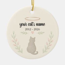 Personalisiertes Katzen-Gedenk-Ornament – Name & D Keramik Ornament