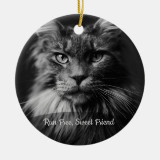 Personalisiertes Katzen-Gedenkfoto-Ornament Keramik Ornament
