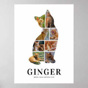 Personalisiertes Katzen-Silhouette-Foto-Collage-Po Poster