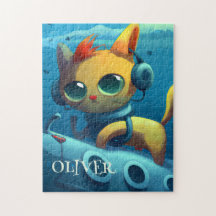 PERSONALISIERTES KATZEN-U-BOOT | WHIMSICAL FANTASY