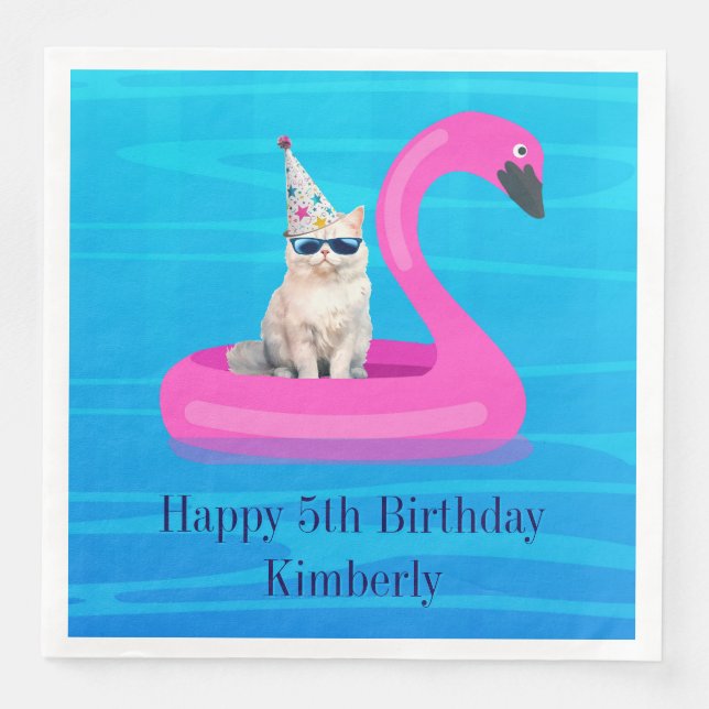 Personalisiertes Katzenfloß Serviette (Vorderseite)
