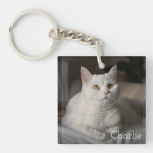 Personalisiertes Katzenfoto-Andenken Schlüsselanhänger