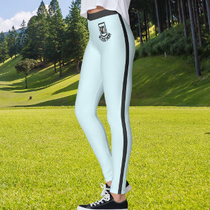 Personalisiertes Katzenfoto Name Eisblau Schwarze Leggings