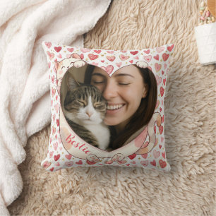 Personalisiertes Katzenherz-Foto-Kissen Haustier Kissen