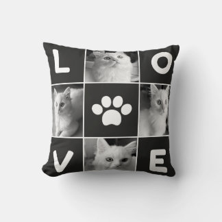 Personalisiertes Katzenliebhaber-LIEBE-Pfotenabdru Kissen