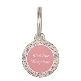 Personalisiertes Katzennamenschild Peach Moons Haustiermarke